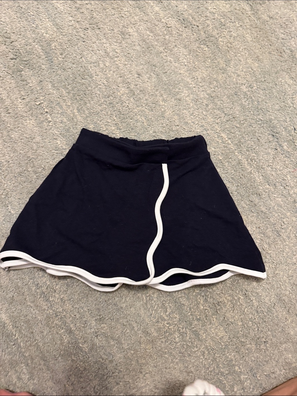 bella bliss Navy Skort with White Curved Trim